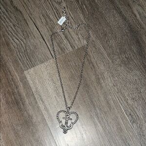 Brighton Silver Tone Anchor Pendant Necklace with Tag